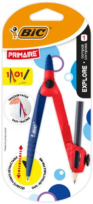 Productafbeelding van BIC Explore cirkel met potlood, 1 stuk, assorti kleuren