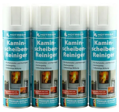 Obrázok produktu pre Čistič na krbové sklo 4 x 300 ml, sprej na čistenie krbového skla, hotový na použitie