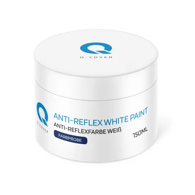 Produktbild von Anti-Reflexfarbe Weiss | Innenfarbe | Wandfarbe | Hohe Deckkraft | Klasse 3 Mattfarbe Für Allergiker Geruchsarm Scheuerfest Deckenfarbe | Muster 150ml