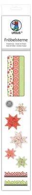 Fröbelsterne-Set, 60 Papierstreifen, rot/grün, für 15 Sterne