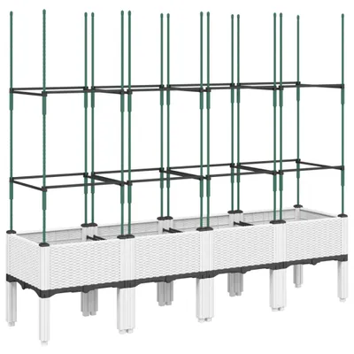 Immagine prodotto di vidaXL Fioriera con traliccio Bianco 160x40x142,5 cm PP