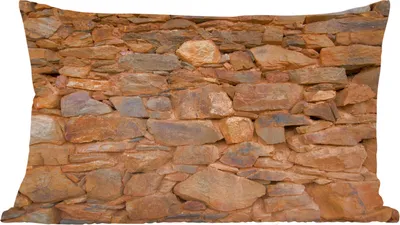 Produktbild von MuchoWow® Zierkissen Sofakissen Wohnzimmer Dekokissen 50x30 cm Wand - Steine - Muster - Wohnzimmerdekoration - Polster mit Photo