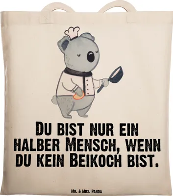 Produktbild von Mr. & Mrs. Panda Shopping Tasche Beikoch Herz - Transparent - Geschenk, Tote Bag, Beruf, Spruch, Laptoptasche, Beutel, Lustig, Gastronomie, Stoffbeutel, Restaurant