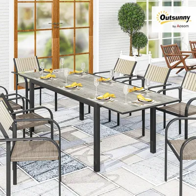 Obrázok produktu pre Rozťahovací záhradný stôl - Záhradný nábytok - Stôl na terasu - Stôl na balkón - Vonkajší jedálenský stôl - Odolný voči poveternostným vplyvom