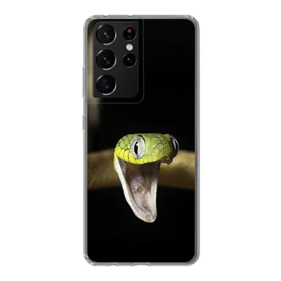 Produktbild von MuchoWow® Handyhülle Schutzhülle Hülle für Samsung Galaxy S21 Ultra Schlange - Tier - Schwarz Silikon Softcase Handy Hülle - Mobiltelefon
