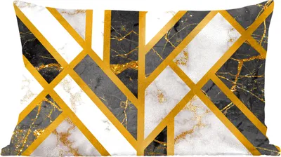 Produktbild von MuchoWow® Zierkissen Sofakissen Wohnzimmer Dekokissen 50x30 cm Marmor - Gold - Muster - Wohnzimmerdekoration - Polster mit Photo