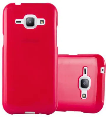 Immagine prodotto di Cadorabo cover protettiva per Samsung Galaxy J1 2015 cover in TPU rosso Custodia Cover