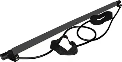 Produktbild von Pilates-Stange mit Widerstandsband – Krafttraining, Dehnübungen für Beine, Hüfte, Taille und Arme – Heimtraining für Männer und Frauen