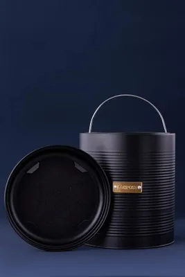 Immagine prodotto di Bidone per compost OTTO | bidone ermetico per rifiuti da cucina 2,5 l | acciaio rivestito di nero con coperchio | filtro a carboni attivi sostituibile | 17,5 cm | per rifiuti da cucina compostabili