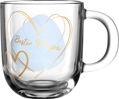 Produktbild von LEONARDO 033229, Einzelbild, 0,4 l, Blau, Gold, Transparent, Glas, Tasse, Tee