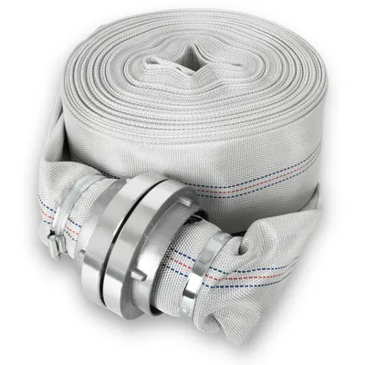 Produktbild von EBERTH 3" Feuerwehrschlauch Flachschlauch mit Storz Kupplung, Schlauch Länge 30m, Durchmesser 3 Zoll, Gewebeschlauch, Industrieschlauch