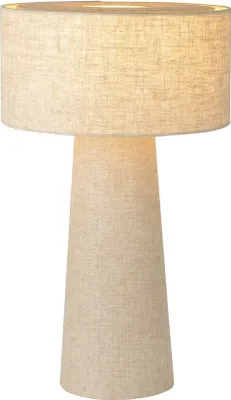 Zdjęcie produktu dla Lampa stołowa ozdobna grzybek z lnu do salonu sypialni 1xE27 240W LEEROY Lucide