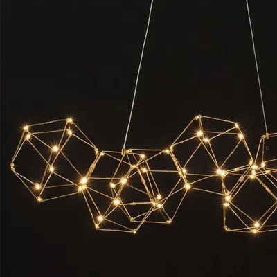 Produktbild von Nova Luce NEBULA LED Pendelleuchte Gold 58W Warmweiss 163x54x120cm 9186814
