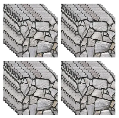 Produktbild von 40 selbstklebende 3D-Wandpaneele, 30 x 30 cm. Selbstklebende Tapete, Wandpaneele, Wandfliesen, Steintapete, 3D-Wandpaneele, Wandverkleidung in Steinoptik für den Innenbereich, wasserdicht.