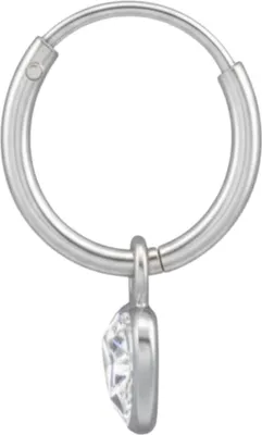 Produktbild von Silberne Creolen mit Hängendem Herz und Zirkonia Silber Unisize Maxte