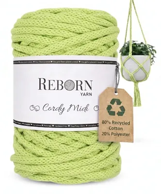 Produktbild von Makramee Garn 4mm Cordy Midi, 250g Baumwollkordel, weich & reißfest 128 Light Pistachio