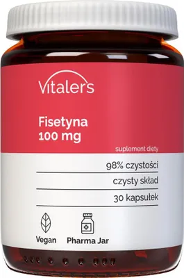 Image de Fisetin 100 mg de Vitaler – 30 gélules, végétaliennes, suffisent pour 1 mois, sans conservateurs, composition pure