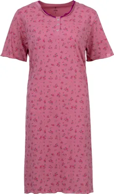 Produktbild von Nachthemd Kurzarm -  Rüsche mit Blumen, Farbe:altrosa, Größe:XL