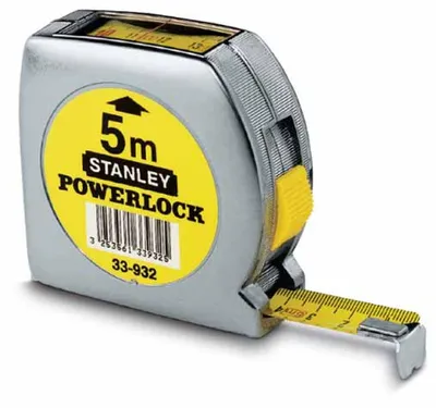 STANLEY Maßband PowerLock 5 m x 19 mm mit Oberer Ablesung