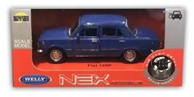 Image de Welly Fiat 125p Bleu Métallique Modèle Réduit 1:32