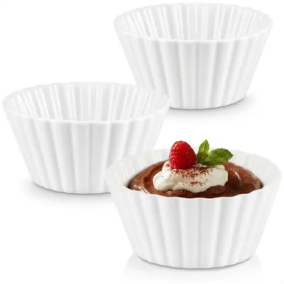 Keramik-Servierschalen, 3er-Set, 9 cm Ø, weiß, spülmaschinengeeignet
