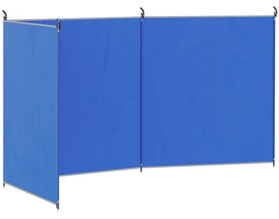 Produktbild von Windschutz Camping Sichtschutz mit 4 Stahlstangen Tragetasche Strandschutz für Camping Garten Strand 540 x 150 cm Blau