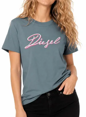 Produktbild von Diesel T-SILY 250202 OFF Damen T-Shirt Jeansblau