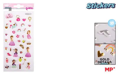 Obrázok produktu pre Naklejki 3D z motywem księżniczek dla dzieci