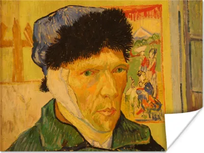 Produktbild von MuchoWow® Poster Selbstbildnis mit verbundenem Ohr - Vincent van Gogh 40x30 cm - Plakate für die Wände - Poster Wohnzimmer