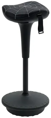 Produktbild von Bürohocker - Ergonomischer Arbeitshocker - Höhenverstellbar - 65,5–83,5 cm - Drehbar - Gepolsterter Kunstledersitz - Schwarz