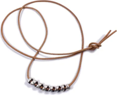 Produktbild von Minott Kette aus braunes Lederband zum verknoten mit Anhänger Spiralle 21511