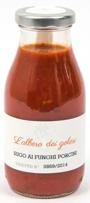 Immagine prodotto di Salsa di pomodoro con funghi porcini 250 ml . - L'albero dei golosi