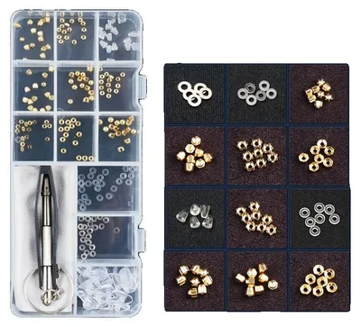 Produktbild von Brillenreparaturset, Multifunktionsschraubendreher, tragbares Werkzeugset, Goldene Schraubenmuttern