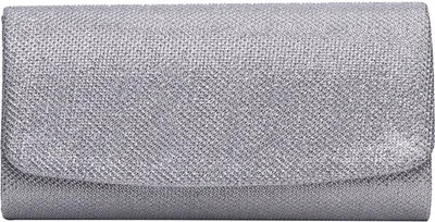 Produktbild von 8 Zoll Womens Shining Envelope Clutch Geldbörsen Glitter Abendtasche Handtaschen für Hochzeit und Party, Silber