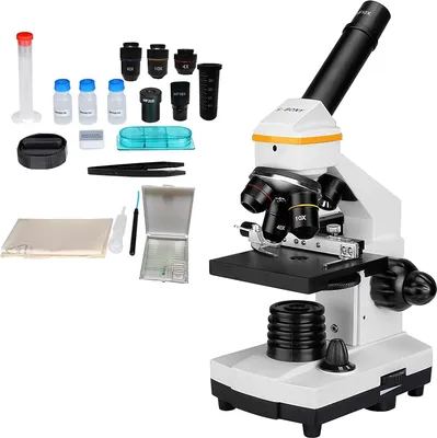 Produktbild von Monokulární mikroskopy Svbony SV601, připojení studentského mikroskopu, 40X-1600X s dvojitým osvětlením a dvojitým výkonem Mechanický monokulární mikroskop pro studenty přírodovědných tříd Biologie Nadšení