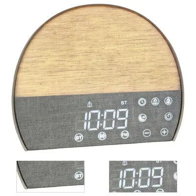 Produktbild von LED Wake-Up Lampe mit Sonnenaufgang, White Noise, Zwei Wecker, FM Radio, Bluetooth Lautsprecher, Weiß