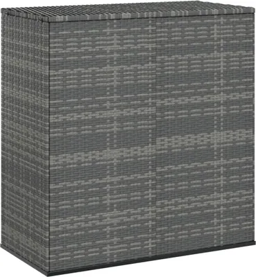 Zdjęcie produktu dla vidaXL Skrzynia ogrodowa na poduszki PE rattan 100x49x103,5 cm Szara