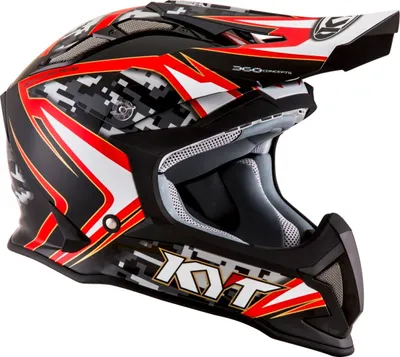 Produktbild von KYT Strike Eagle Reef Motocross Helm Farbe: Schwarz/Rot, Grösse: M (57/58)