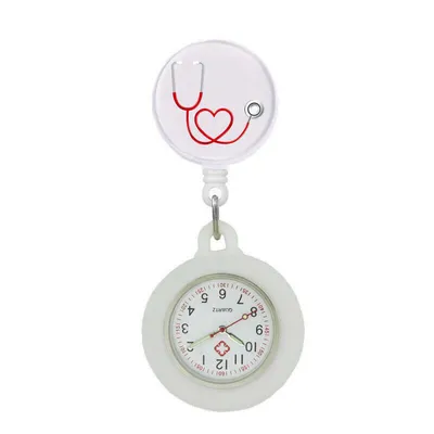 Produktbild von Nurse Watch Schwesternuhr Silikon ausziehbares Band Pulsuhr Kitteluhr Pflege Motiv 3 WS