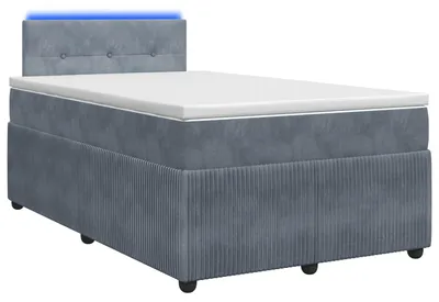 Image de vidaXL Lit boxspring avec matelas gris foncé 120 x 200 cm velours