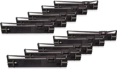 Produktbild von vhbw 10x Farbband Schriftband kompatibel mit Epson LQ-680K, LQ-680, LQ-690K, LQ-690, LQ680K-II, LQ680, LQ690 Nadeldrucker, Bondrucker - Schwarz