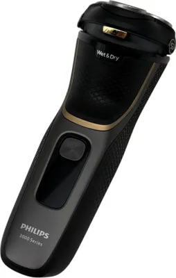 Produktbild von Philips 3000 series Shaver S3342/13 Elektrischer Nass- und Trockenrasierer, Rotationstrasierer, Schwarz, Gold, PowerCut blade system, Replace every 2 yrs with SH30, 2 Jahr(e), Akku