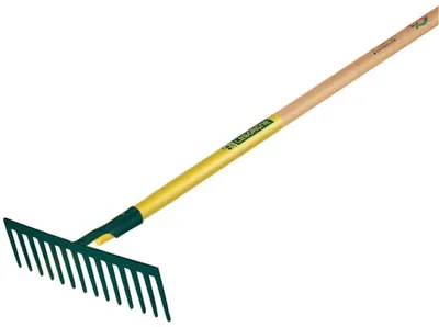 Image de Râteau 16 dents droites 150 cm - manche bois PEFC pour nivelage et ratissage
