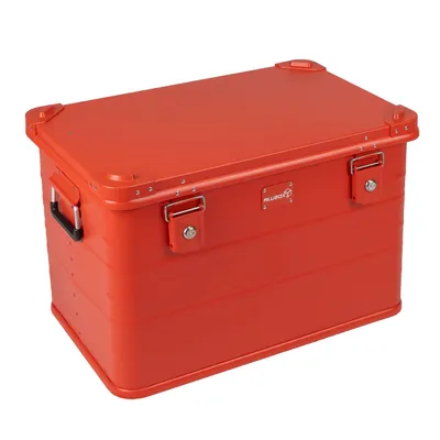 Produktbild von ALUBOX Alukiste 78 Liter Rot, Premium Edition, wetterfest im Außeneinsatz