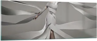 Produktbild von Bilder auf glas - Frau Modell Streifen Emotionen - 140x50cm - Glasbilder - Wandbilder - Kunstdruck - zum Aufhängen bereit - Wanddekoration aus Glas - Glas Bilder - Wandbild auf Glas - GAB140x50-2612