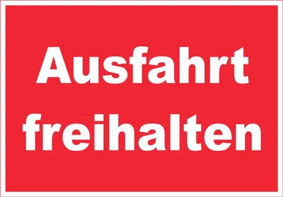 Produktbild von Ausfahrt freihalten Schild weiß-rot A2 (420x594mm)