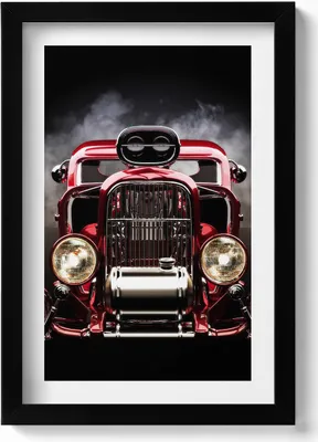 Produktbild von Alter Oldtimer– Wandbild mit Rahmen – Gerahmtes Bild  – Wanddekoration – 20x30 cm – Schwarz