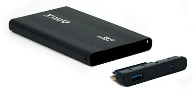 Productafbeelding van Externe behuizing TooQ AAACET0179, HD, 2.5", SATA III - USB 3.0, ondersteunt FAT32 / NTFS / eXT2 / HFS, aluminium, zwart