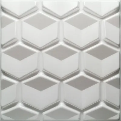 Immagine prodotto di DECCART | Cassettoni 3D per soffitti | Pannelli da parete | Lamelle su pannello | Pannelli acustici da parete | Bianco miele 50x50 cm | 0,25 m²