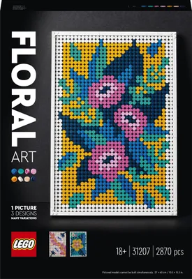 Produktbild von LEGO 31207 ART Blumenkunst, 3-in-1 Blumen Dekorationsset, Bastel Set